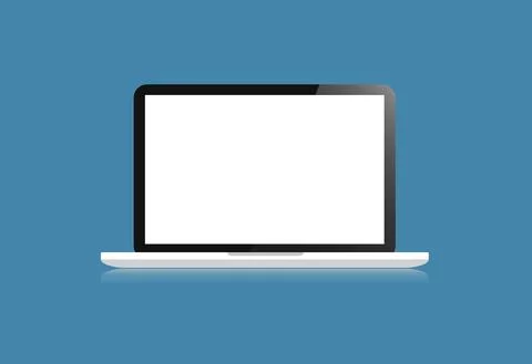 Laptop display vector design isolated on background  with blank white screen. Stock Illustration