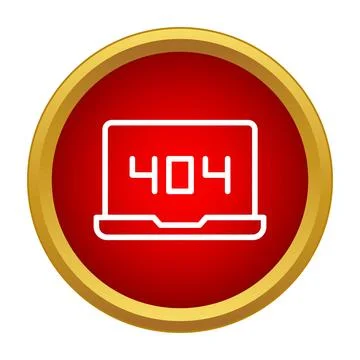 Laptop displaying 404 error showing page not found Stock Illustration
