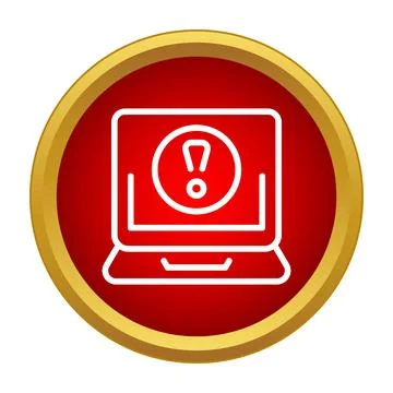 Laptop displaying alert warning about system error Stock Illustration
