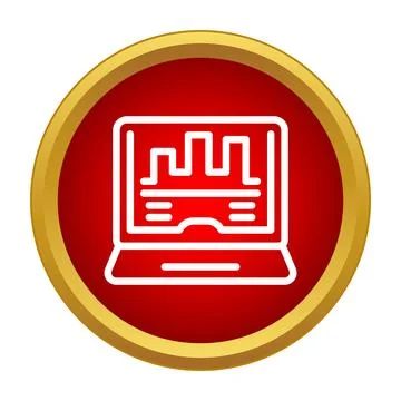 Laptop displaying bar chart analysing digital data Stock Illustration