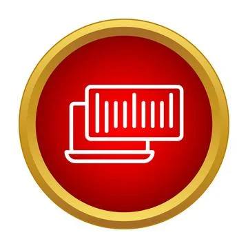 Laptop displaying barcode icon for inventory management system Stock-Illustration