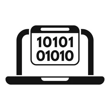 Laptop displaying binary code for digital technology concept Illustrazione stock