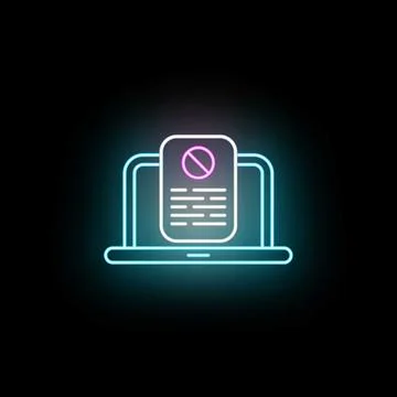 Laptop displaying blocked content or restricted website access Stock Illustration