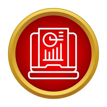 Laptop displaying business data analytics and financial report icon イラスト素材