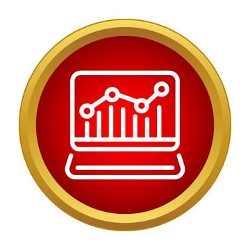Laptop displaying business data analytics increasing graphs Stock Illustration