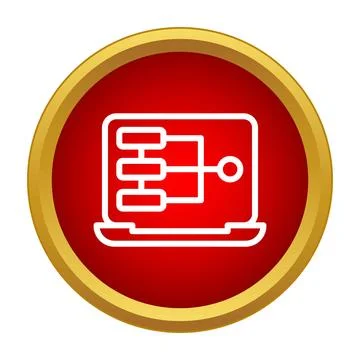 Laptop displaying business process flowchart diagram organization Stock Illustration