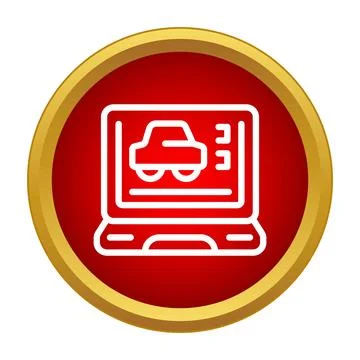 Laptop displaying car diagnostic system check icon Stock Illustration