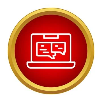 Laptop displaying chat messages and online communication Stock Illustration