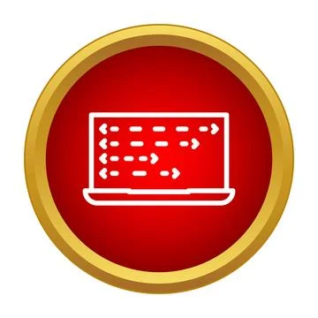 Laptop displaying code lines programming software development icon Illustrazione stock