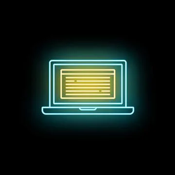 Laptop displaying code or content on screen Stock Illustration