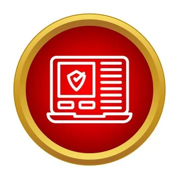 Laptop displaying cybersecurity shield icon protecting data Illustrazione stock
