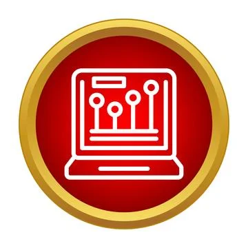 Laptop displaying data analytics chart with statistics concept Stock Illustration