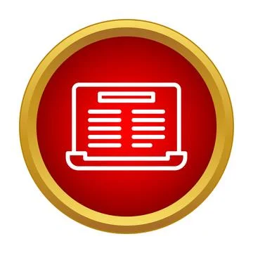 Laptop displaying digital document icon on red background イラスト素材