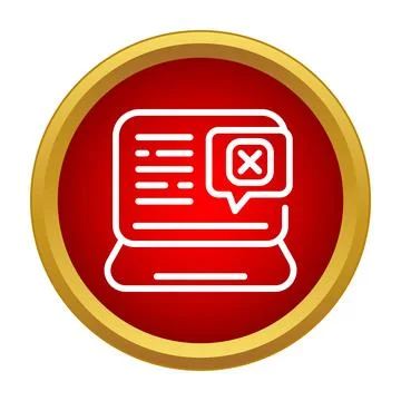 Laptop displaying error message notification icon Stock Illustration