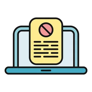 Laptop displaying a forbidden content or restricted website error Stockillustratie