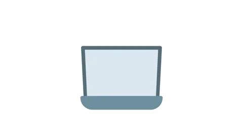 A laptop displaying a funnel icon, symbolizing data processing. Stock Footage 334021174