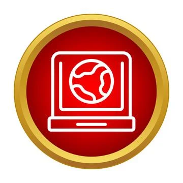 Laptop displaying global internet connection and communication network イラスト素材