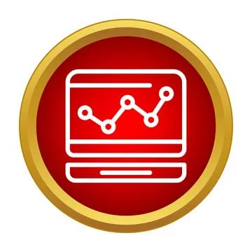 Laptop displaying a line graph analyzing business data trend over time Illustrazione stock