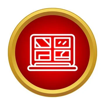 Laptop displaying multi camera security surveillance feed icon イラスト素材