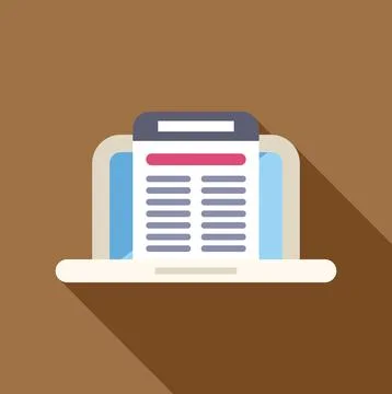 Laptop displaying online article with digital information access 스톡 일러스트