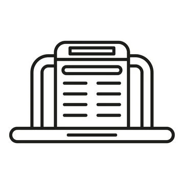 Laptop displaying online document content vector illustration Stock Illustration