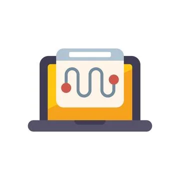 Laptop displaying project roadmap with milestones on screen Stock Illustration