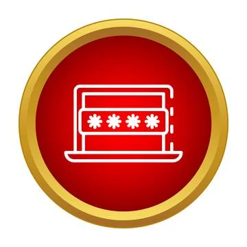 Laptop displaying protected password for data security concept Stock Illustration