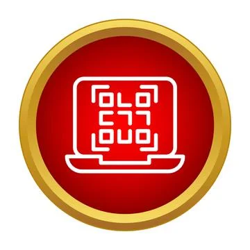 Laptop displaying qr code for digital identification technology Stock-Illustration