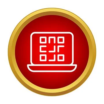 Laptop displaying qr code for digital information technology 스톡 일러스트