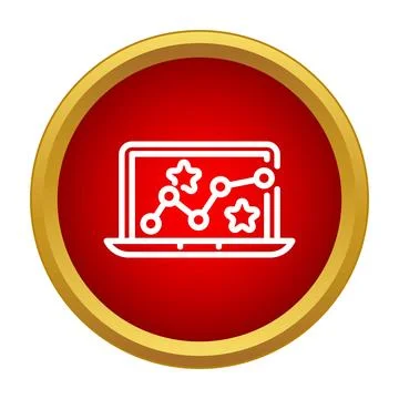 Laptop displaying rating, performance, and feedback statistics Stock Illustration