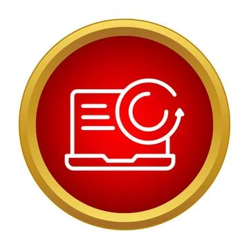 Laptop displaying refresh icon, system update concept 스톡 일러스트
