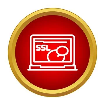 Laptop displaying ssl digital certificate security concept イラスト素材