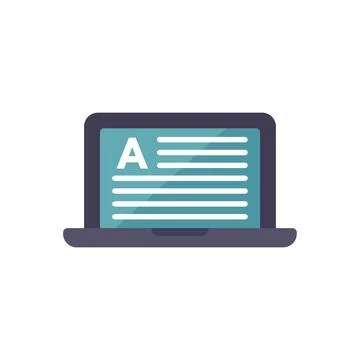 Laptop displaying text editing software interface for copywriting Stockillustratie