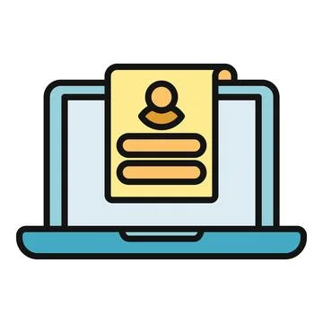 Laptop displaying user online login and registration form Stock Illustration