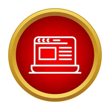 Laptop displaying website browser interface online connection Stock Illustration