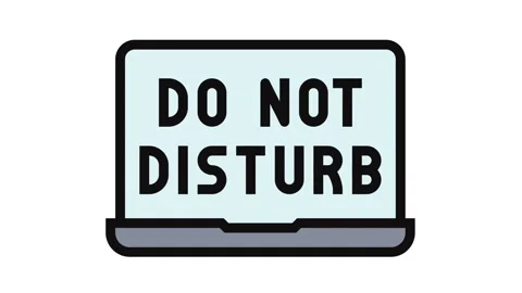 Laptop do not disturb mindful tech color icon animation Stock Footage 326118072