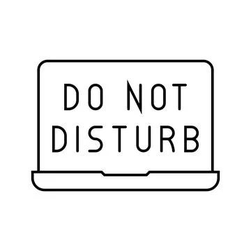 Laptop do not disturb mindful tech line icon vector illustration Stock Illustration
