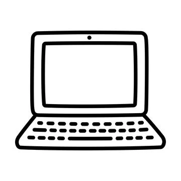 Laptop doodle icon drawing Stock Illustration