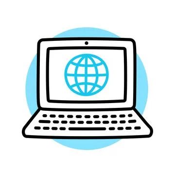 Laptop doodle icon Stock Illustration