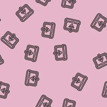 Laptop downloading data computer line seamless pattern Stock Illustration