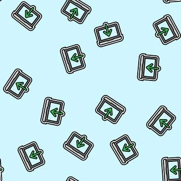 Laptop downloading data computer vector seamless pattern Stock Illustration