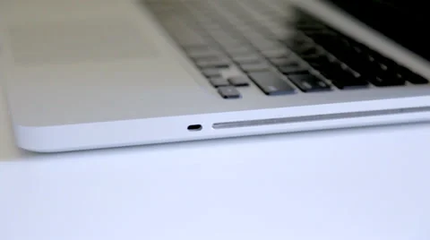 Laptop DVD eject Video stock 33444367