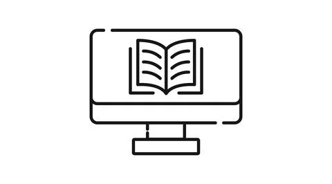 Laptop e-book and video call icon イラスト素材