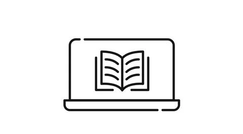Laptop with e-book icon Stockillustratie