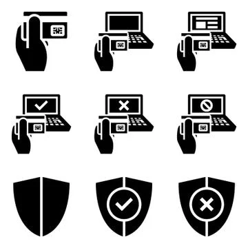 Laptop e-commerce Glyphs Stock Illustration