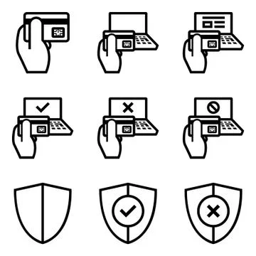 Laptop e-commerce Line Stock Illustration