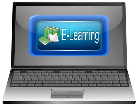 Laptop with E-Learning Foto stock