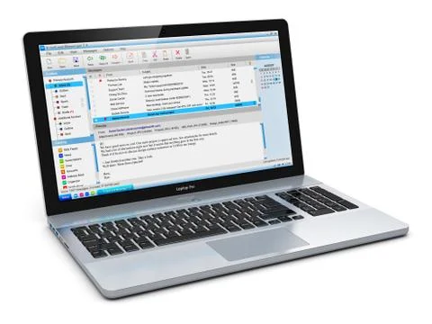 Laptop with e-mail client Illustrazione stock