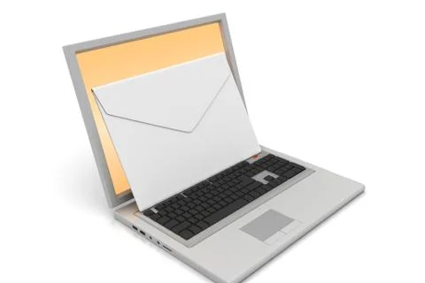 Laptop with e-mail Free Stock Illustration