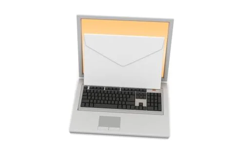 Laptop with e-mail Free Stock Illustration